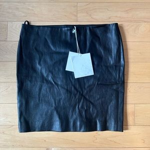 The Row Black Leather skirt